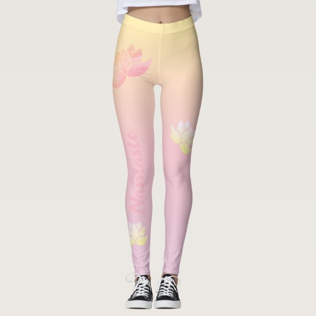 Pink lotus energy leggings (Front)
