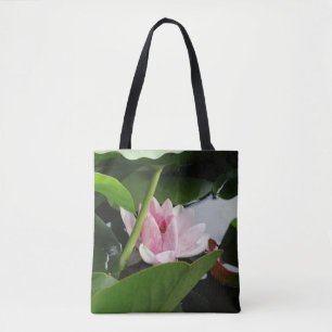 Pink Lotus Floral Photography Tote Bag