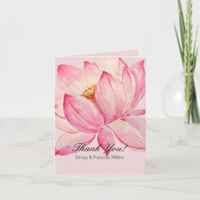 Pink Lotus Floral Thank You (Front)