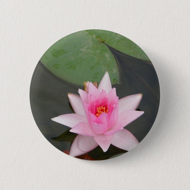 Pink Lotus Flower 2 Inch Round Button (Front)