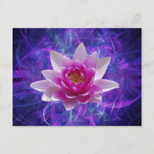 Pink lotus flower and meaning postcard