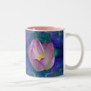 Pink lotus flower and meaning Two-Tone coffee mug