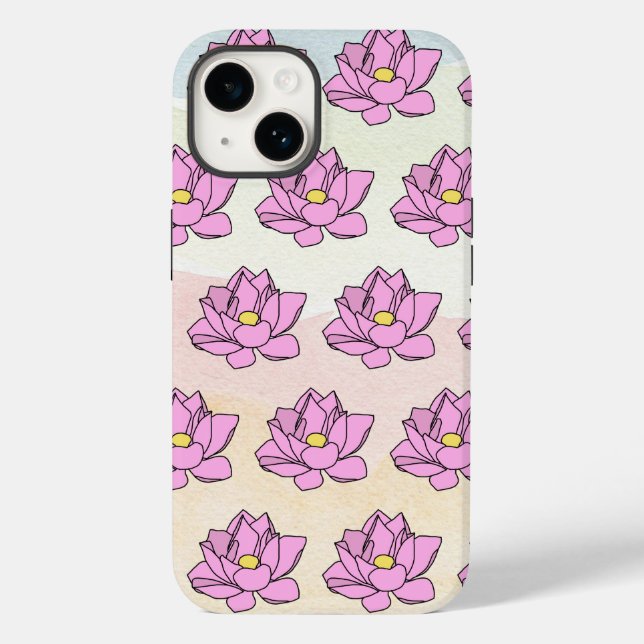 Pink Lotus Flower Art Case-Mate iPhone Case (Back)