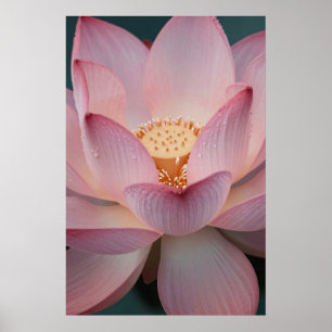 Pink Lotus Flower Botanical Zen Poster