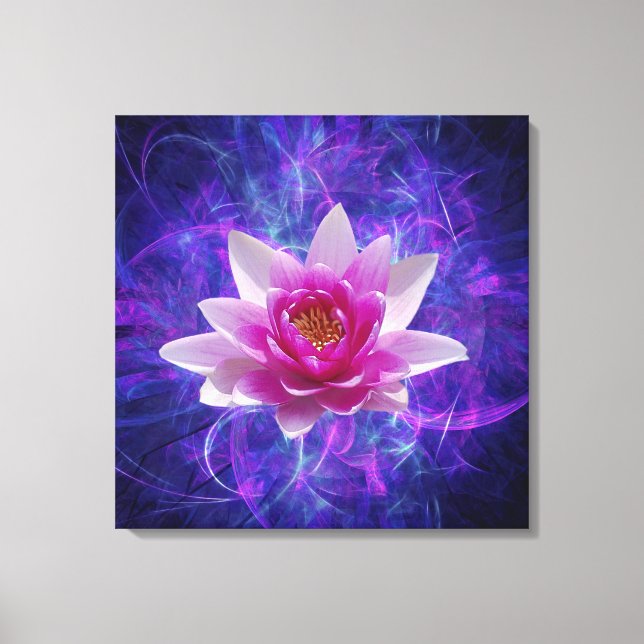 Pink lotus flower canvas print (Front)