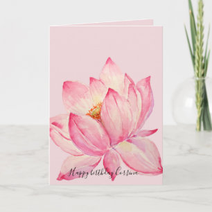 Pink Lotus Flower Card