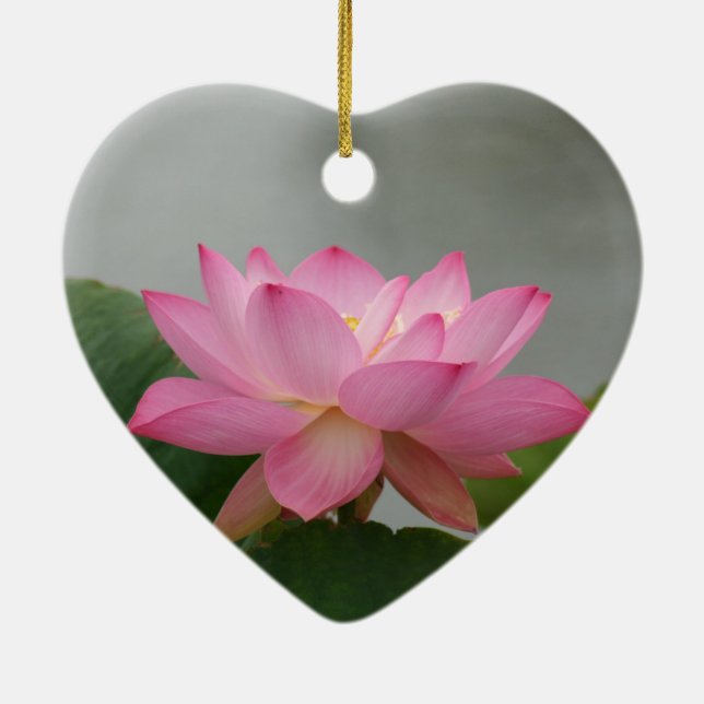 Pink Lotus flower Ceramic Ornament (Back)