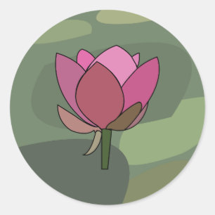 Pink Lotus Flower  Classic Round Sticker