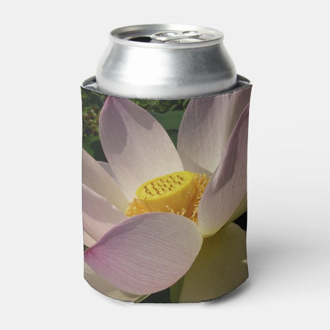 Pink Lotus Flower III Summer Floral Can Cooler (Can Front)