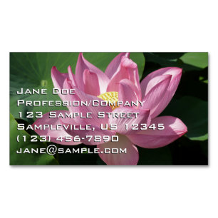 Pink Lotus Flower IV Magnetic Business Card