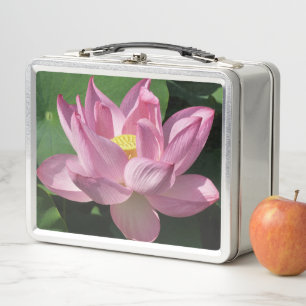 Pink Lotus Flower IV Metal Lunch Box