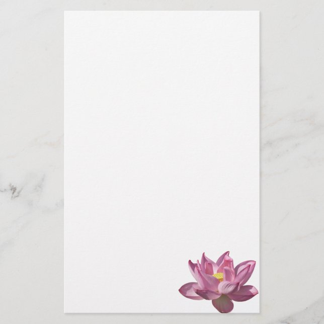Pink Lotus Flower IV Stationery (Front)