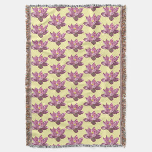 Pink Lotus Flower IV Throw Blanket