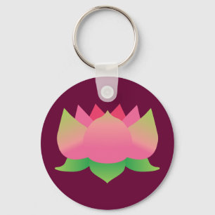 Pink Lotus Flower Keychain