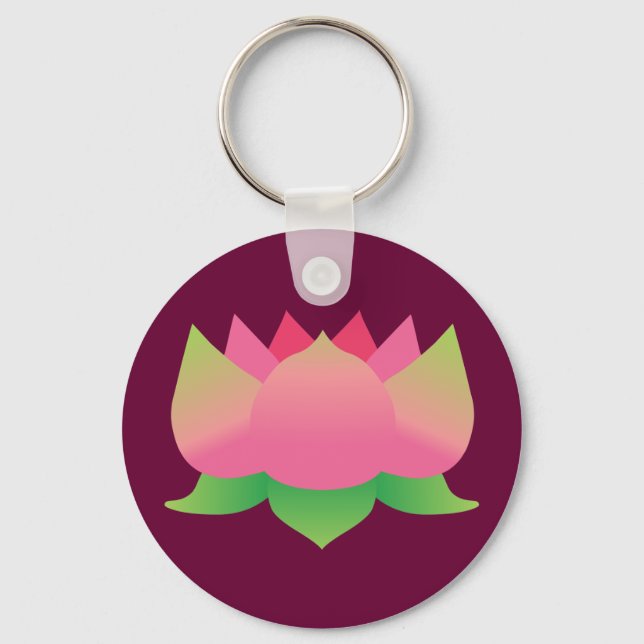 Pink Lotus Flower Keychain (Front)