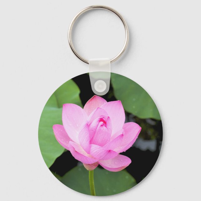 Pink lotus flower keychain (Front)