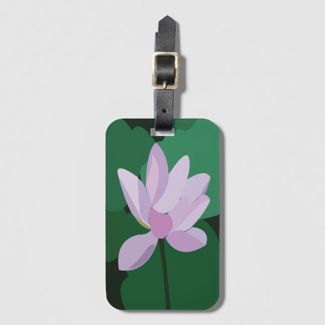 Pink Lotus Flower Luggage Tag (Front Vertical)