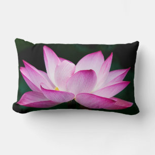 Pink Lotus Flower Lumbar Pillow