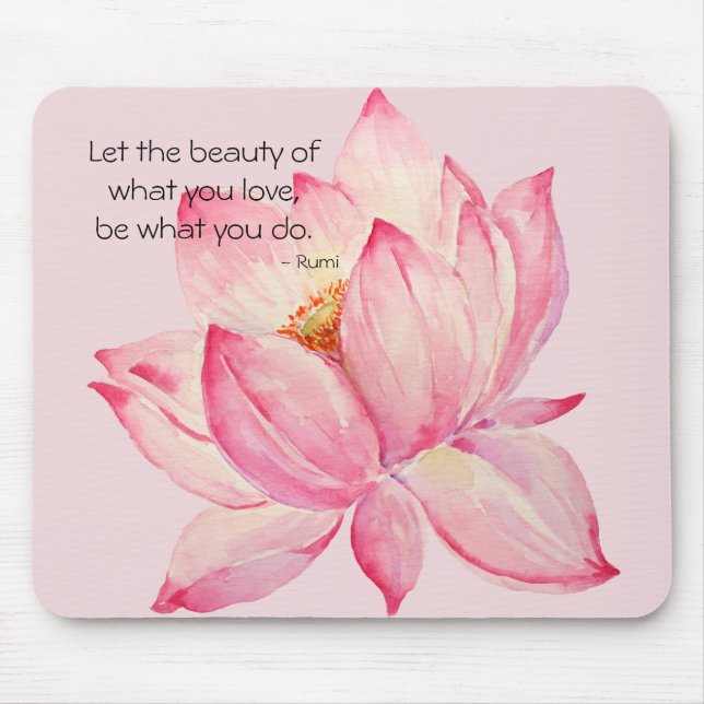Pink Lotus Flower Mouse Pad (Front)
