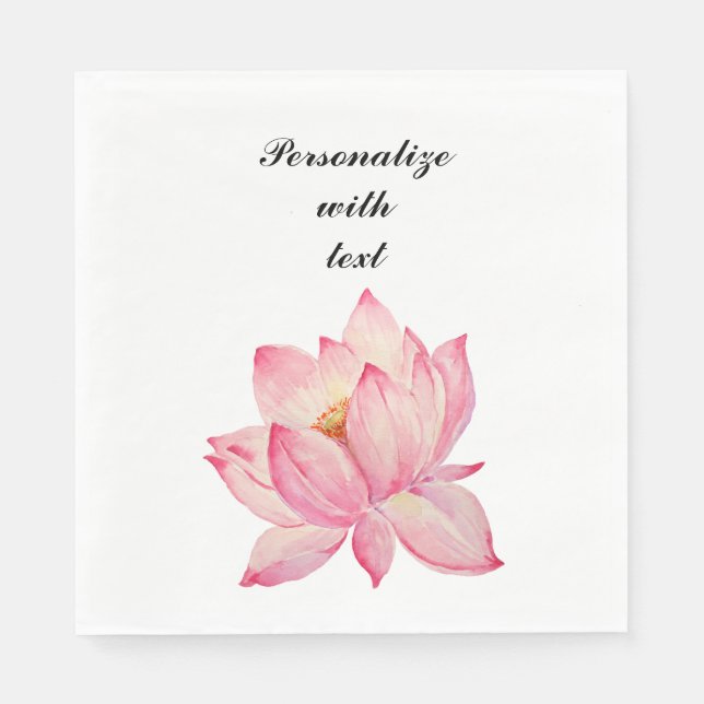 Pink Lotus Flower Napkin (Front)