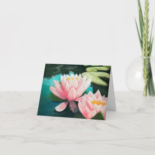 pink lotus flower note card (Front)