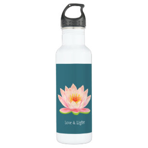 Pink Lotus Flower on Teal 710 Ml Water Bottle
