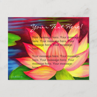 Pink Lotus Flower Painting Invitation Card