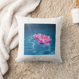Pink Lotus Flower Pillow   Zen Yoga & Meditation D