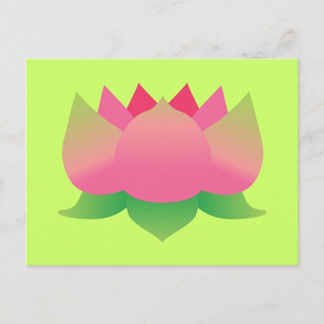 Pink Lotus Flower Postcard (Front)