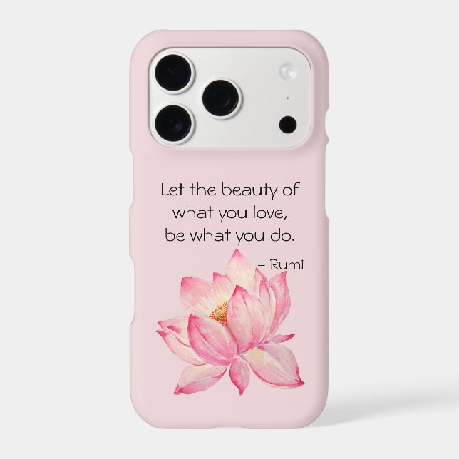 Pink Lotus Flower Rumi Beauty Quote (Back)