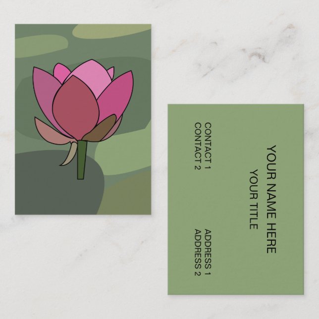 Pink Lotus Flower Salon Spa Business Card (Front/Back)