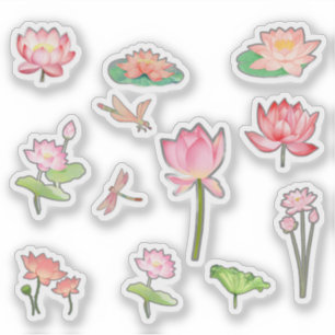 Pink Lotus Flower Stickers