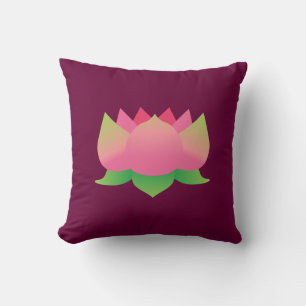 Pink Lotus Flower Throw Pillow