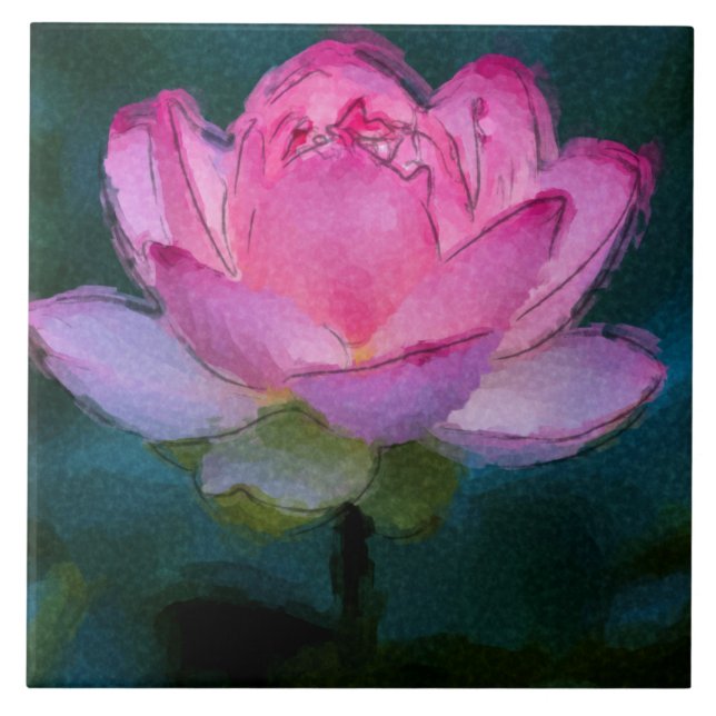 Pink Lotus Flower Tile (Front)