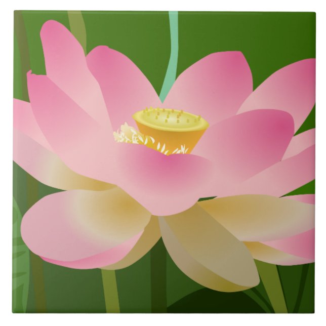 Pink Lotus Flower Tile (Front)
