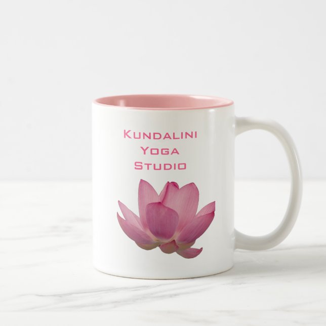 Pink Lotus Flower Two-Tone Coffee Mug (Right)
