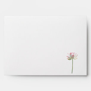 Pink Lotus Flower Wedding Invitation Envelope