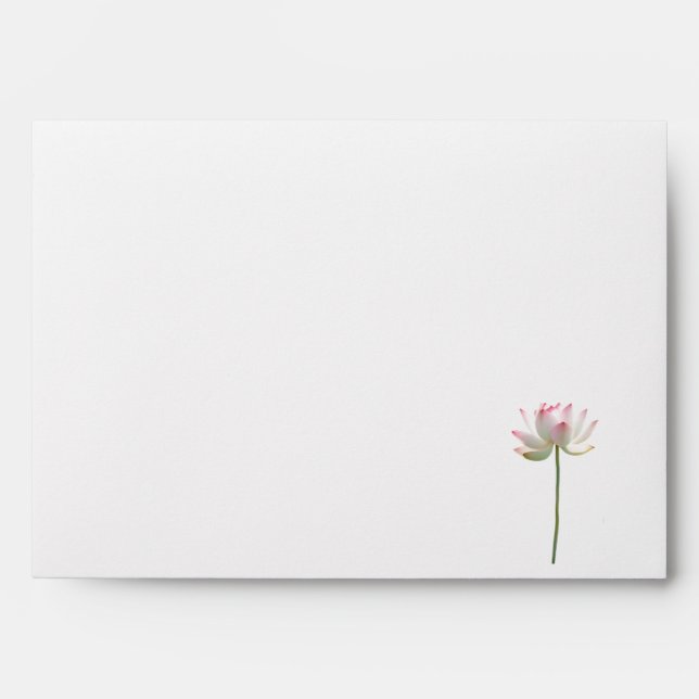 Pink Lotus Flower Wedding Invitation  Envelope (Front)