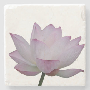 pink lotus flower wedding stone coaster