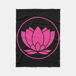 Pink Lotus Flower Yoga Spirit  Fleece Blanket