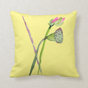 Pink Lotus Flower Zen Buddhist Art Throw Pillow