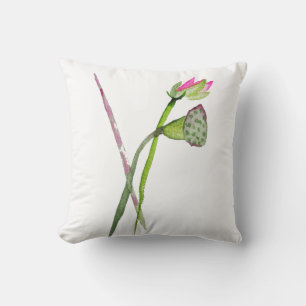 Pink Lotus Flower Zen Buddhist Art Throw Pillow