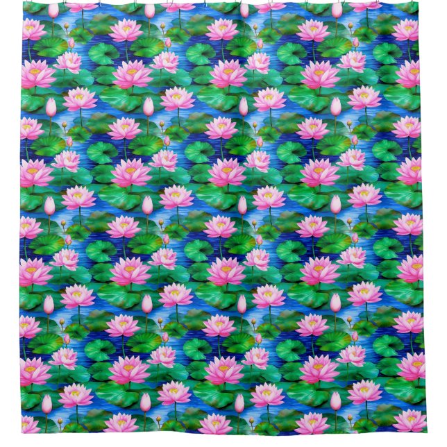 Pink Lotus Flowers on a Pond (Front)