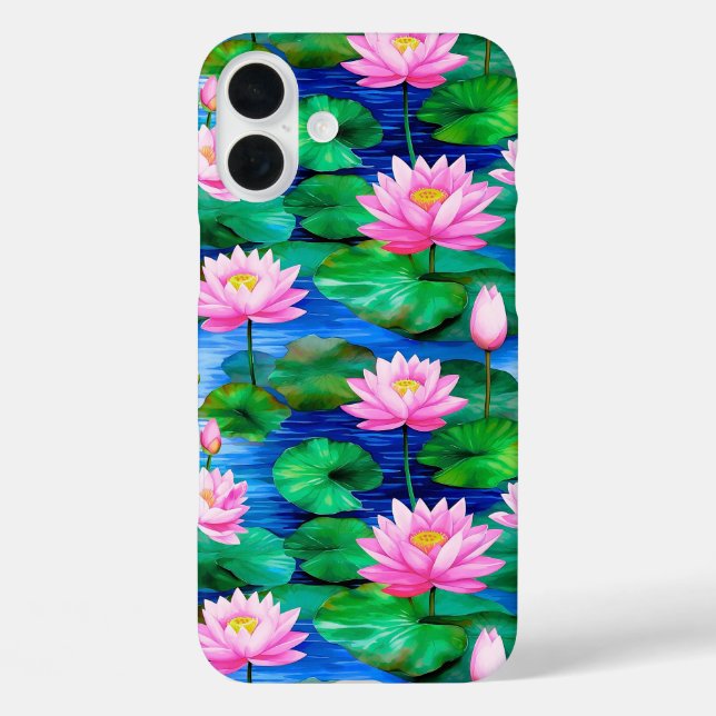 Pink Lotus Flowers on a Pond Case-Mate iPhone Case (Back)