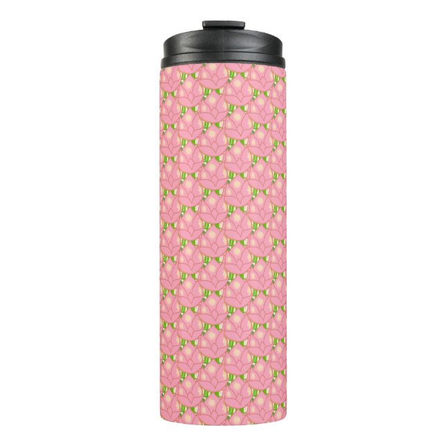 Pink Lotus Flowers Thermal Tumbler (Front)