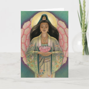 "Pink Lotus Heart" Kuan Yin Greeting Card