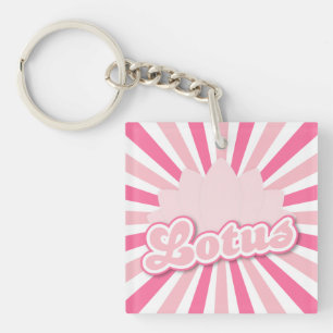 Pink Lotus hot pink sun rays Keychain