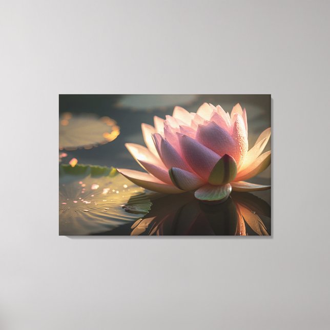 Pink Lotus in the Morning Light  Canvas Print (Front)