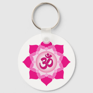 Pink lotus keychain