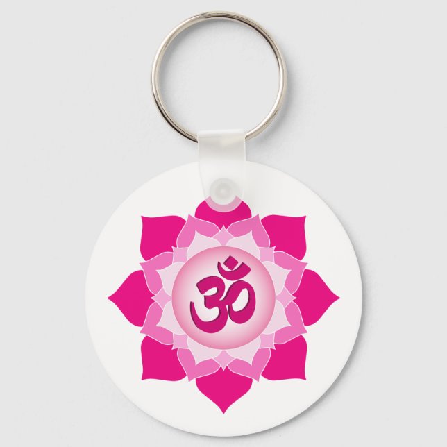 Pink lotus keychain (Front)